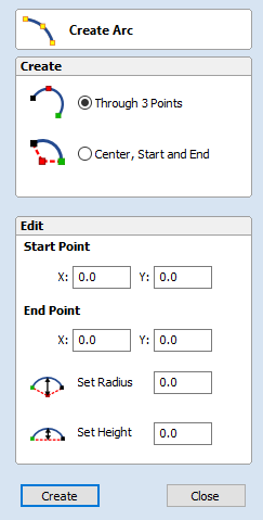 Create Arc - Cut2D Desktop V9.5 Reference Manual